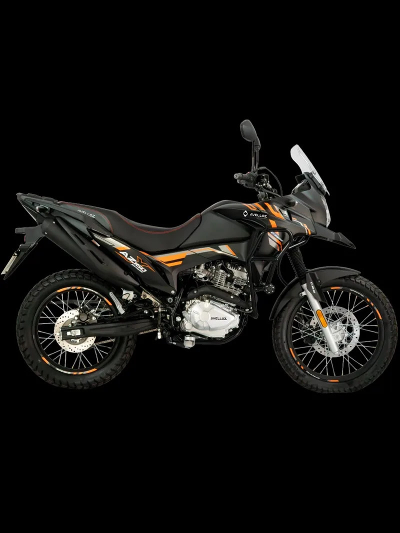 Avelloz AZ160 Xtreme preta e laranja – vista lateral direita